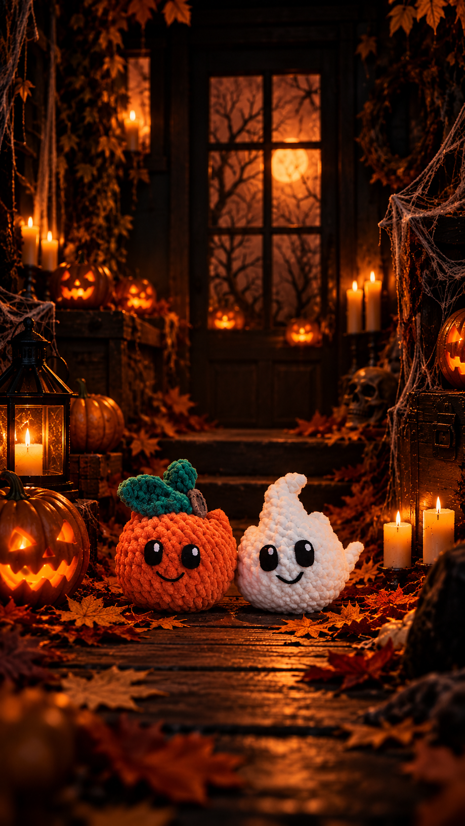 Pumpki и Spooki в уютна Halloween сцена